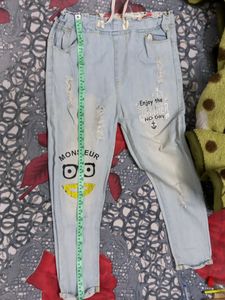 Printed Denim Jeans