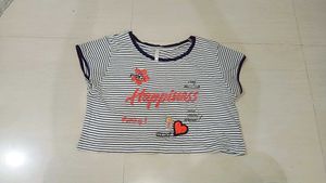 Striped crop Tee