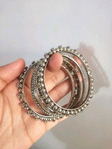Tarnish free Silver-Plated Bangles Set