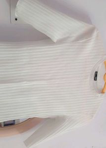 Zara White Knit Top