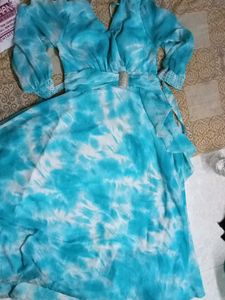 Blue & White Tie-Dye Dress