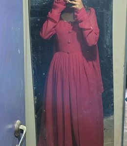 Dark Red Anarkali Kurta
