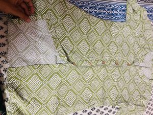 Green Diamond Print Kurta