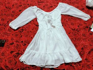 White Flowy Mini Dress