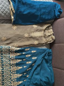 3 piece Kurti plazzo dupatta set!