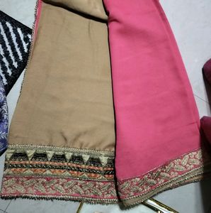 Heavy Bordar Saree With Stitched Blouse
