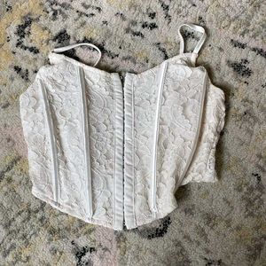 Elegant White Lace Corset Top