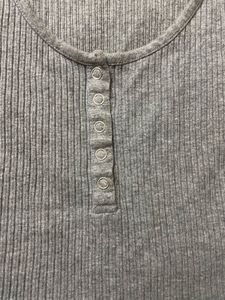 Gray Ribbed Tank Top