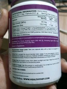Healthy Hey Zinc Citrate