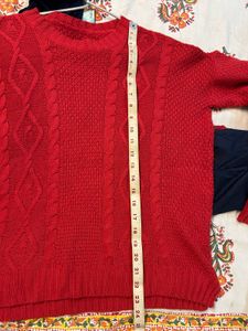 Red Cable Knit Sweater