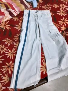 Bershka White Denim Cargo