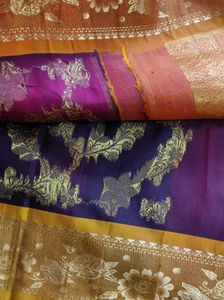 Floral korvai kanchipuram silk Saree