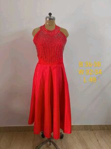 Red Embellished Gown