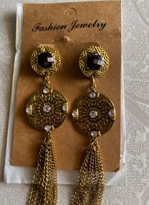Long Golden Chain Drop Earrings – New