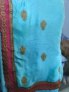 sky blue Elegant Saree sale