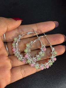 Latest Fancy Beaded Hoop Earrings