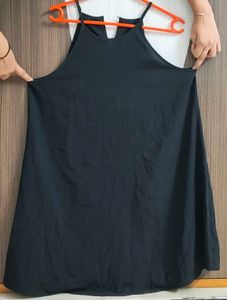 Black Haulter Neck A Line Dress