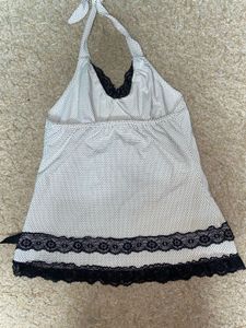 Trendy Polka Print Halter Top