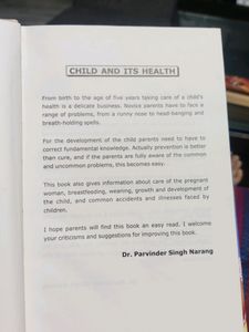 Child And It&#39;s Health Book By Dr. Parvinder Singh Narang