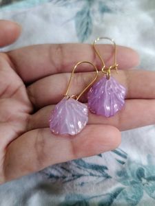Purple Shell Earrings