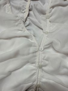 glitch white ruched top
