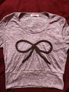MNG Korean Bow Crop Top - Cute & Casual