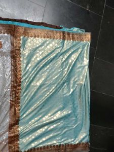 Elegant Blue &amp; Silver Saree