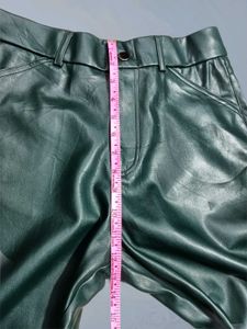 Green Faux Leather Pants Free Size for 30 32 34