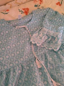 Charming Blue Embroidered Kurta