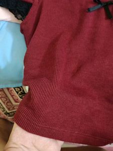 Ribbed Lace Trim Top