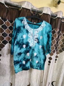 Blue Embroidered Kurta