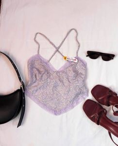 Purple N Yellow Floral Cami Top