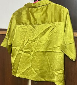 Green Satin Top