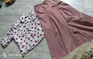 Girls&#39; Heart Print shirt plazo