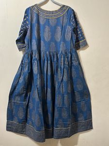 Full Flair Blue Printed Kurtha