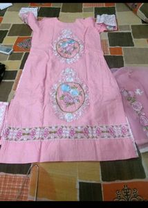Pink Embroidered Pakistani Suit