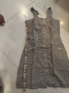 Button-Front Linen Dress