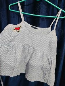 Striped Cami Top with 'Love' Patch And Jockey Pant