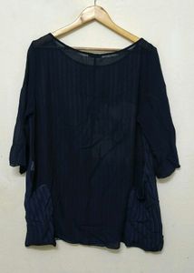 Trendy Blue Chiffon Tops For Women