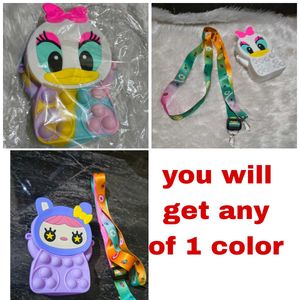 .Combo Pack Of 3 Pink Bunny Pop It Purse.