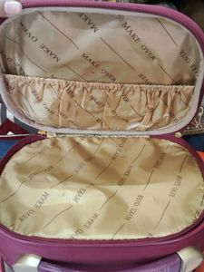 Maroon Makeup/Cosmetic Travel Bag