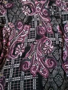 Y2k Checkered Paisley Mesh Embroided Kurti