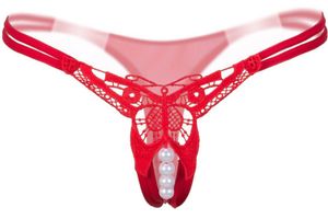 Women Thong Red Panty With Pearl