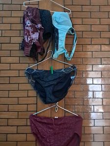 Combo Of  Five  Imported Fabric Bra N Panty