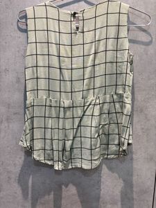 Cute Checkered Cutout Top