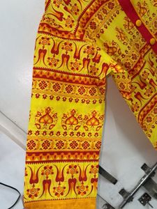 Bright Yellow Rajasthani Printed Kurti