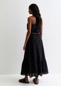 NEW LOOK Schiffli Black Maxi Skirt