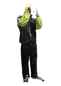 Raincoat For Men With Pyjamas - Black &amp; Lime