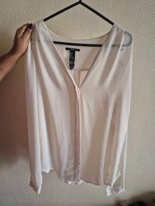 Off White V Neck Blouse (Forever 21)