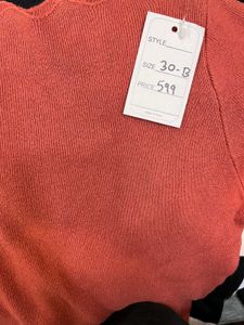 Terracotta Scalloped Bell Sleeve Top - Size XS/S